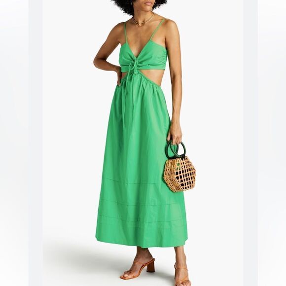 Nicholas Baylee Cut-Out Pockets Midi Dress in Green Emerald .Size 0 - Picture 4 of 15